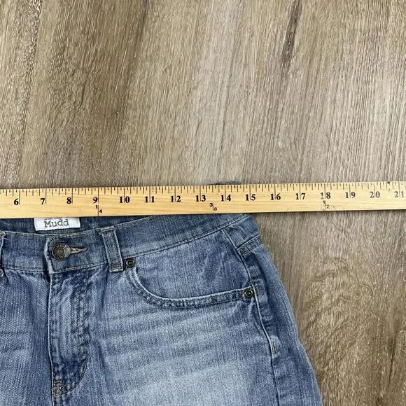 Mudd High Rise Raw Hem Daisy Duke Jean Shorts Women’s 13 Distressed Vintage Cut - Picture 13 of 16